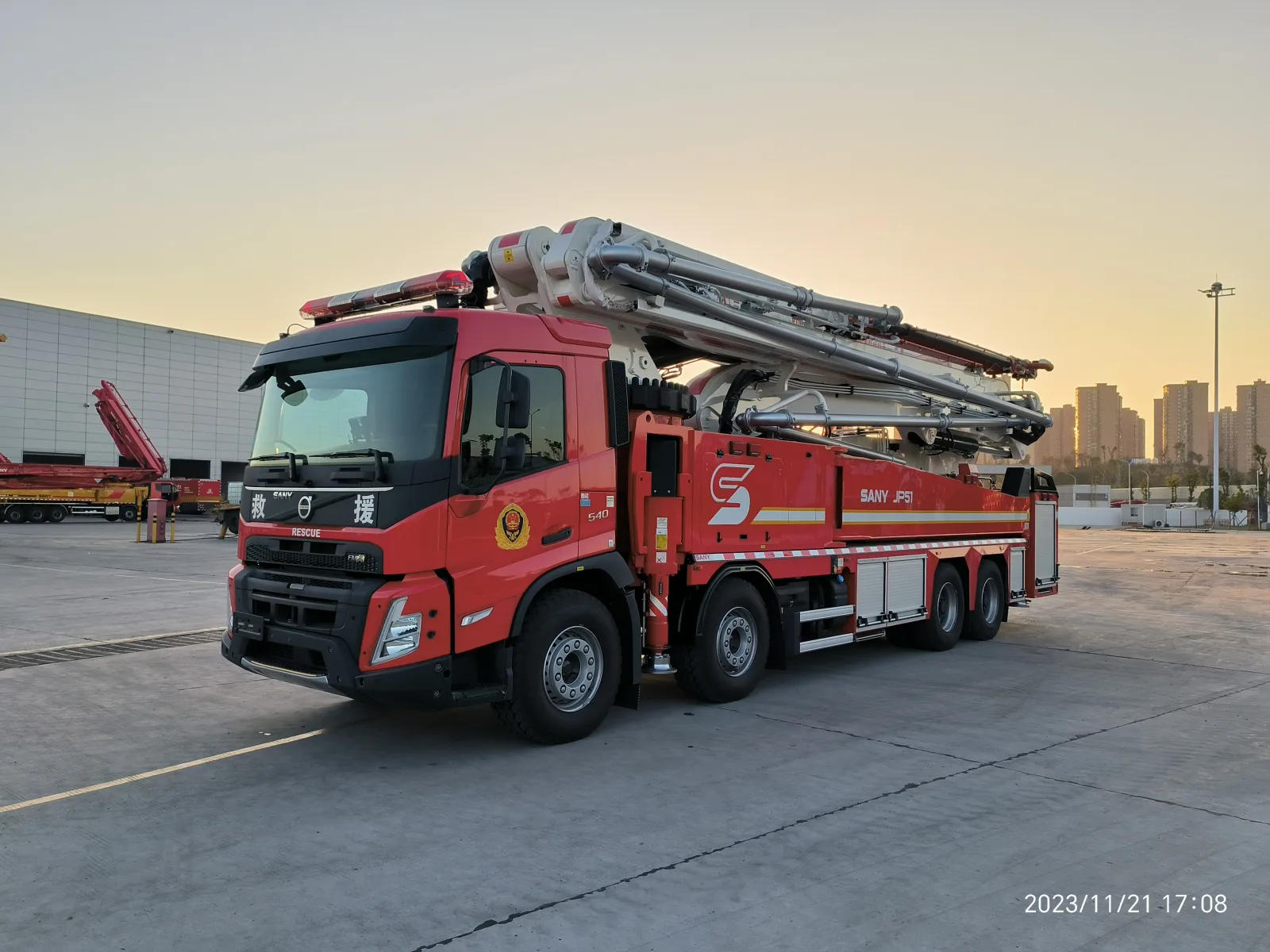SANY JP51 Water Tower Fire Truck sənaye texnikası
